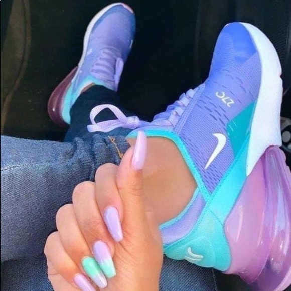 Lilac & Turquoise Nike Air Max 270’s 💜 - Picture 4 of 4